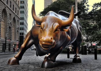 bull outside new york stock market